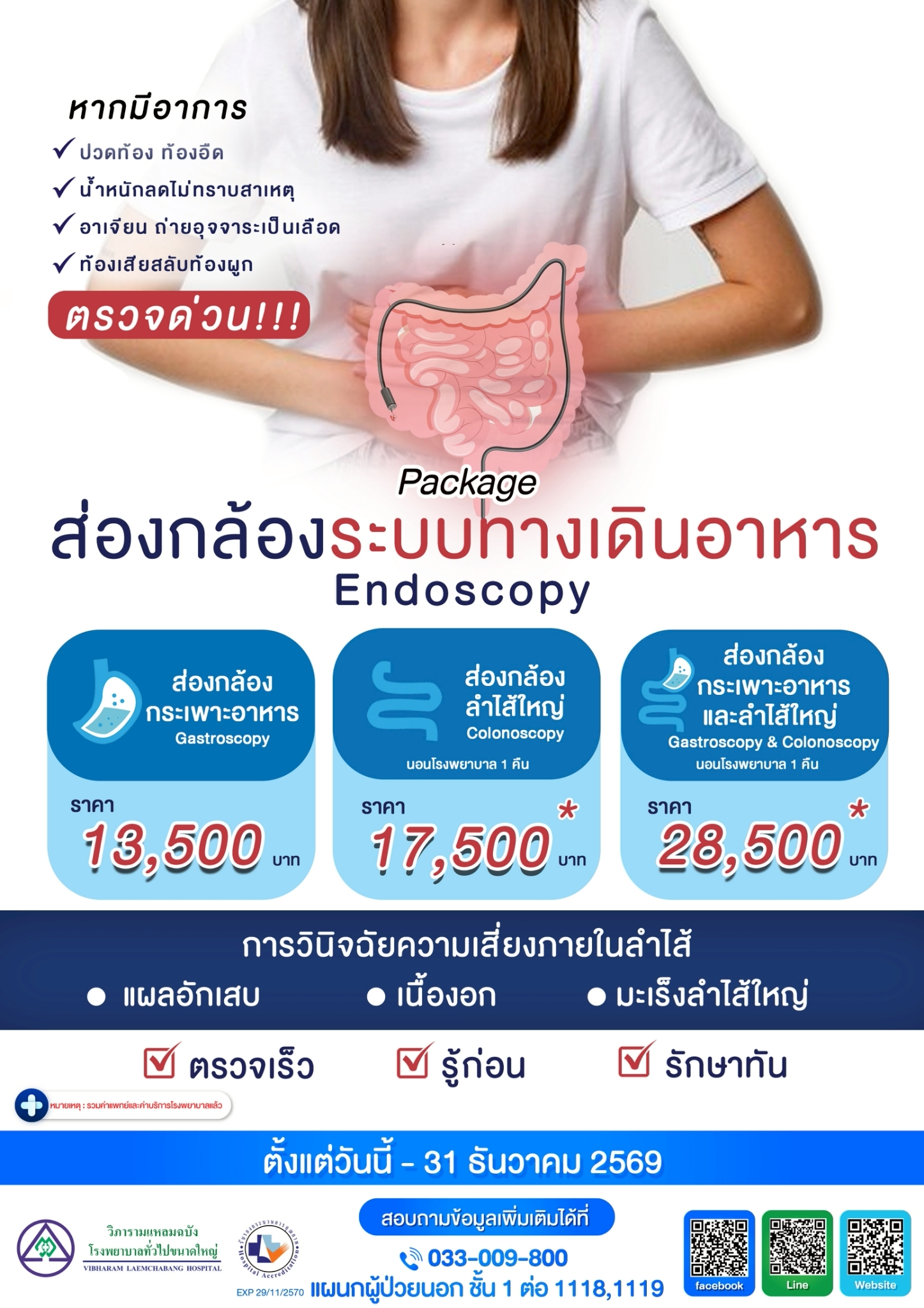 แพ็กเกจส่องกล้องระบบทางเดินอาหาร