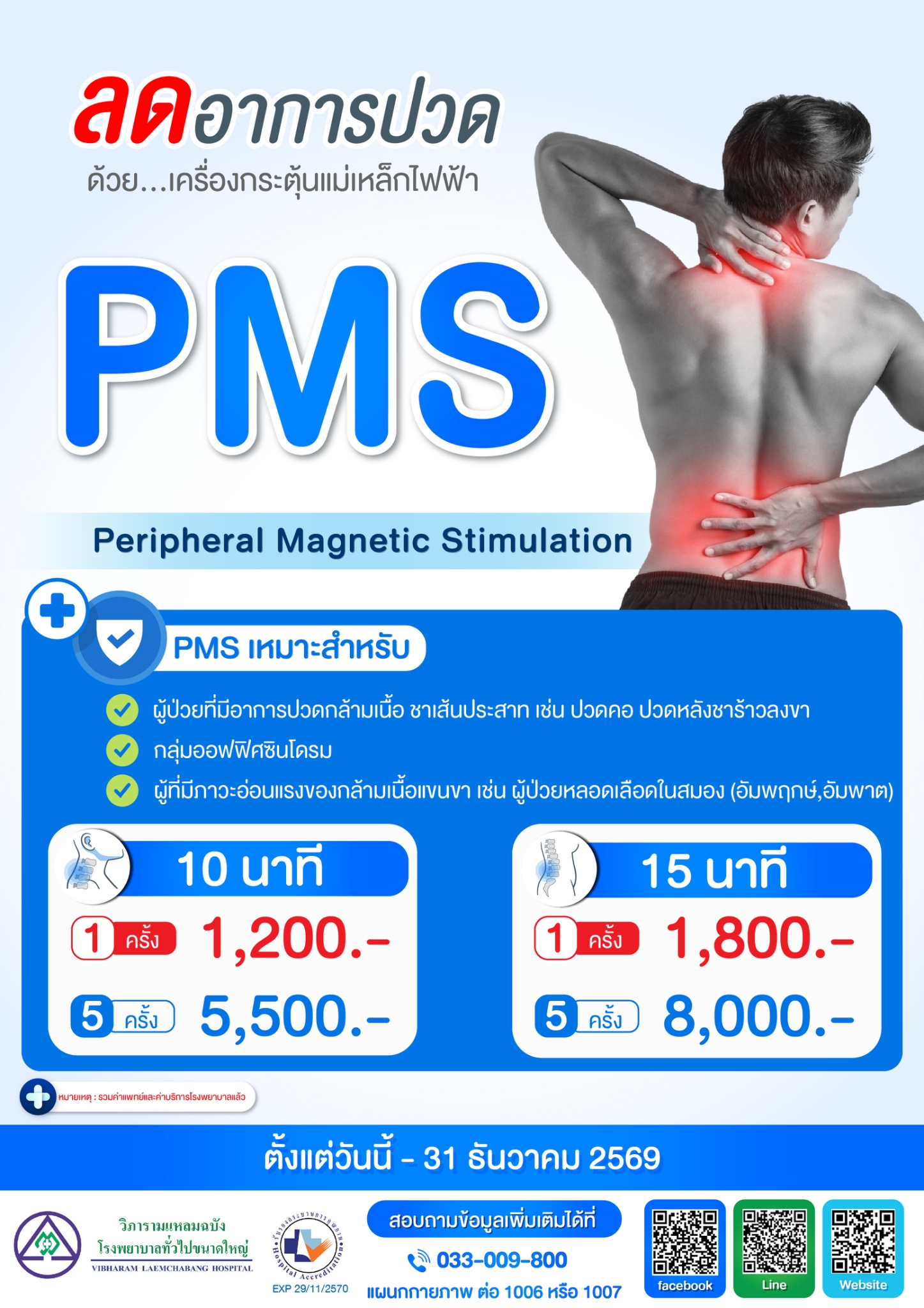 แพ็กเกจลดอาการปวดด้วยเครื่องกระตุ้นแม่เหล็กไฟฟ้า PMS